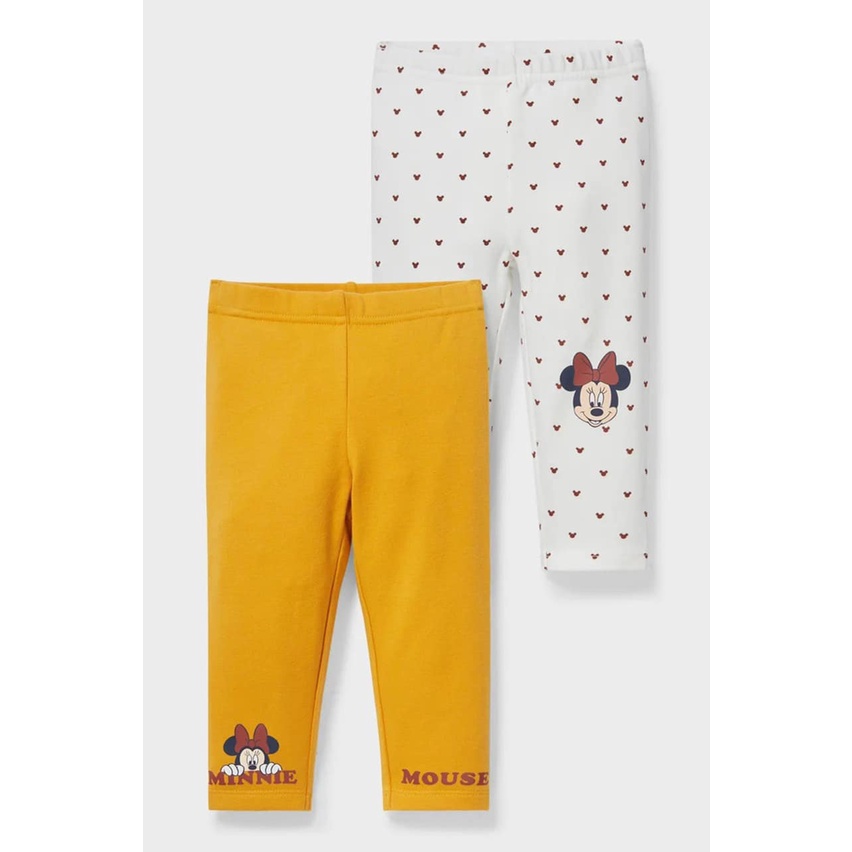 Đồ bộ bé gái Combo 2 bộ dài tay thu đông hình Mickey Mine Mouse chất cotton 4 chiều mềm mịn