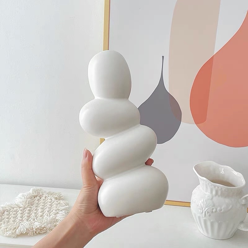 Bình gốm trang trí, bình hoa để tủ trưng bày phong cách tối giản