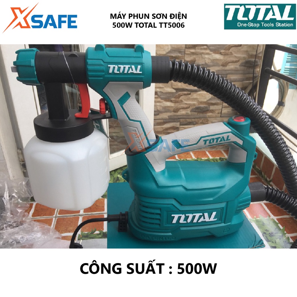 Máy phun sơn dùng điện TOTAL TT5006 Súng phun sơn 220-240V, công suất 350W, động cơ mạnh mẽ, thiết kế nhỏ gọn tiện lợi