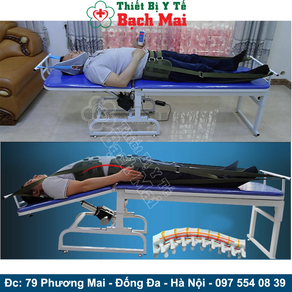 Giường Kéo Giãn Cột Sống Bằng Điện 2 Mô Tơ Kéo Lưng, Cổ, Toàn Thân