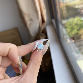Nhẫn hồ ly aquamarine