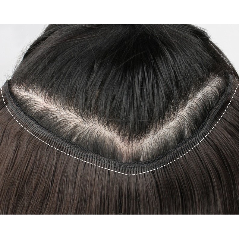 Tóc giả nữ kẹp dải 5 phím xoăn dáng dài chất sợi tơ nhân tạo