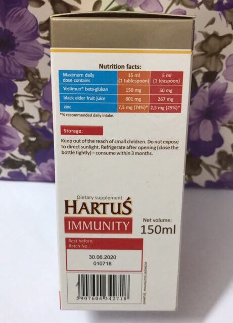 [ Kèm Quà Tặng ] Hartus Immunity - Tăng đề kháng cho bé ( Chính Hãng Ba Lan)