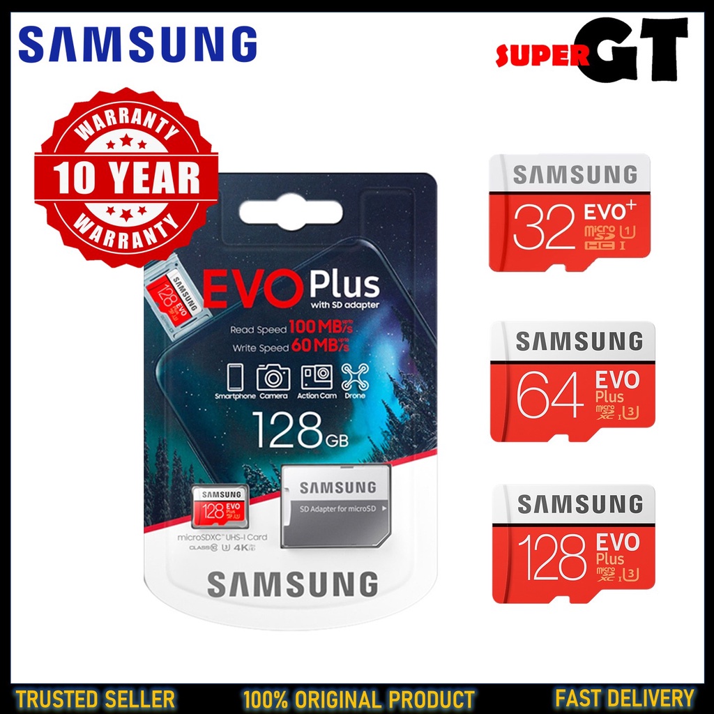 Thẻ Nhớ Samsung SD 32GB / 64GB / 128GB (EVO + Class 10) Chính Hãng 100% Samsung