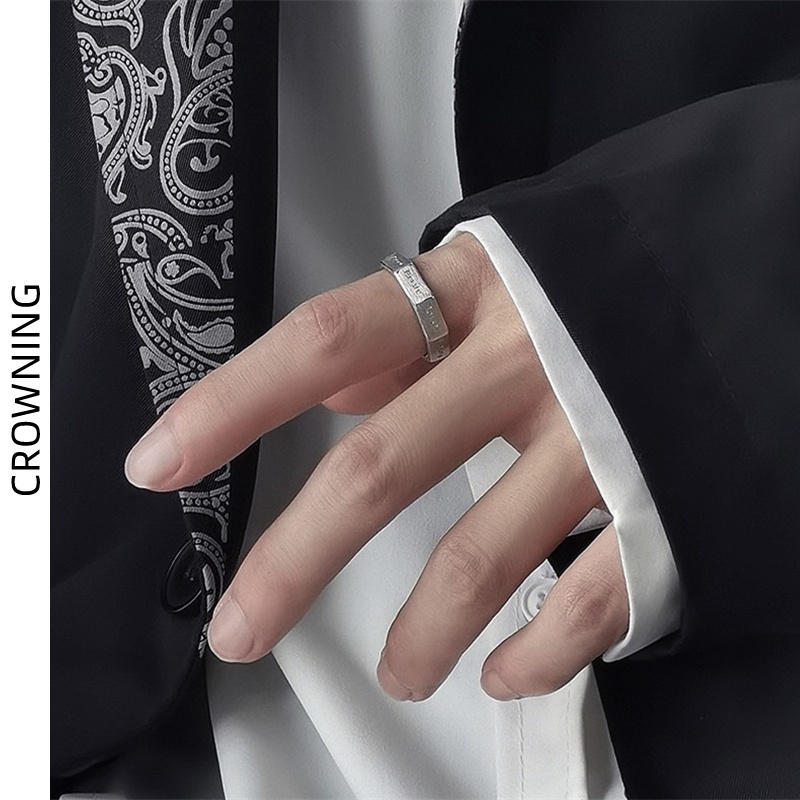 Nhẫn Trang Sức Có Thể Điều Chỉnh Phong Cách Retro Bằng Bạc 925 Cho Nam Nữ F826