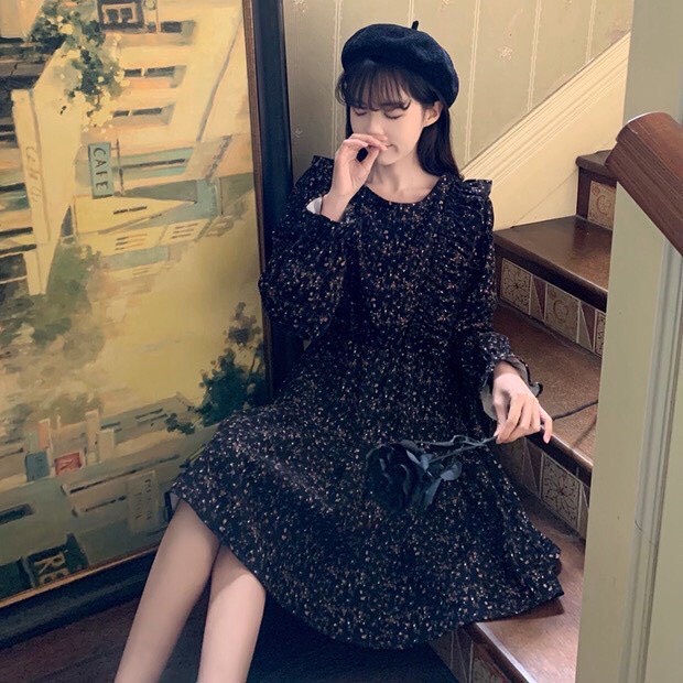 [Quà tặng là chun tóc nữ tính nhiều màu dai dẻo đàn hồi] Váy đầm babydoll hoa nhí viền bèo Lucy Outfit thiết kế bbd | BigBuy360 - bigbuy360.vn