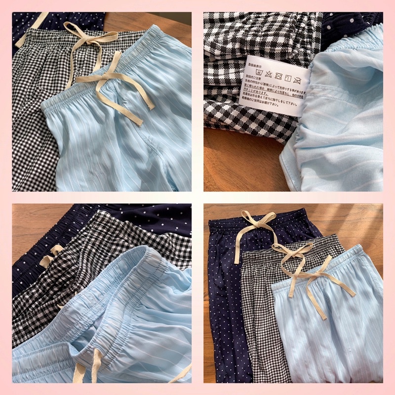 [Xuất Xịn] Quần Ngủ/ Quần Lửng Mặc Nhà Pajamas  Xuất Nhật Kate Lụa Siêu Nhẹ Mát Thoải Mái M L XL