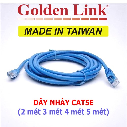 (Đài Loan) Dây nhảy cáp mạng GoldenLink Taiwan CAT5E 1Gbps RJ45 Gigabit LAN BootRom CCTV Camera PoE từ 2 -5 mét