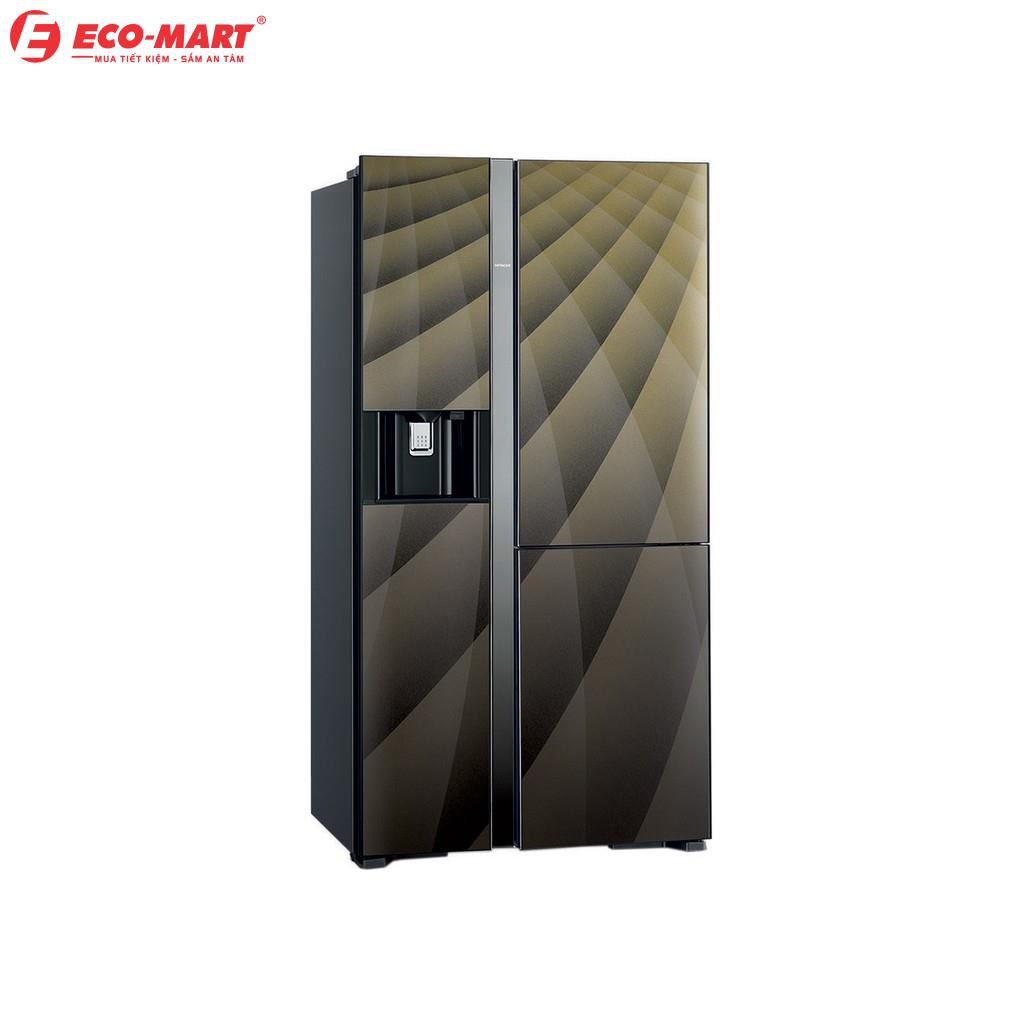 Tủ lạnh Hitachi FM800AGPGV4X(DIA) side by side 3 cửa,say đá, màu gương sọc