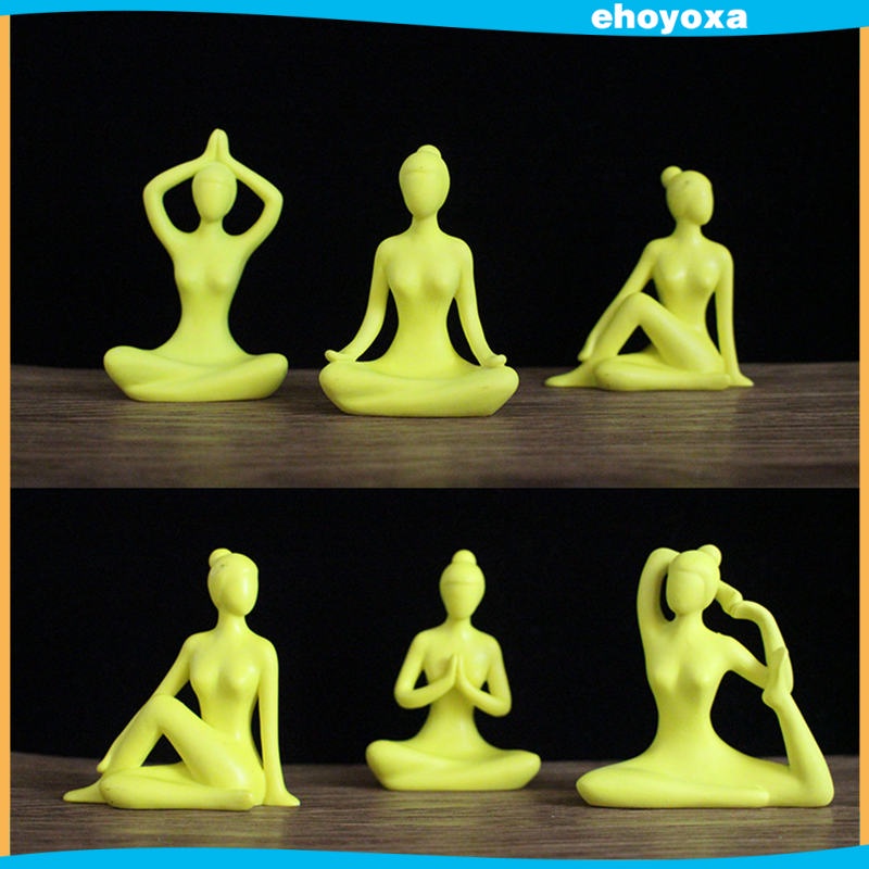 Set 5 bức tượng hình cô gái tập yoga dùng để trang trí nhà