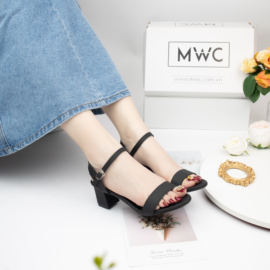 Giày Cao Gót Thời trang MWC  sandal cao gót basic đế vuông 5cm thanh lịch NUCG-3950