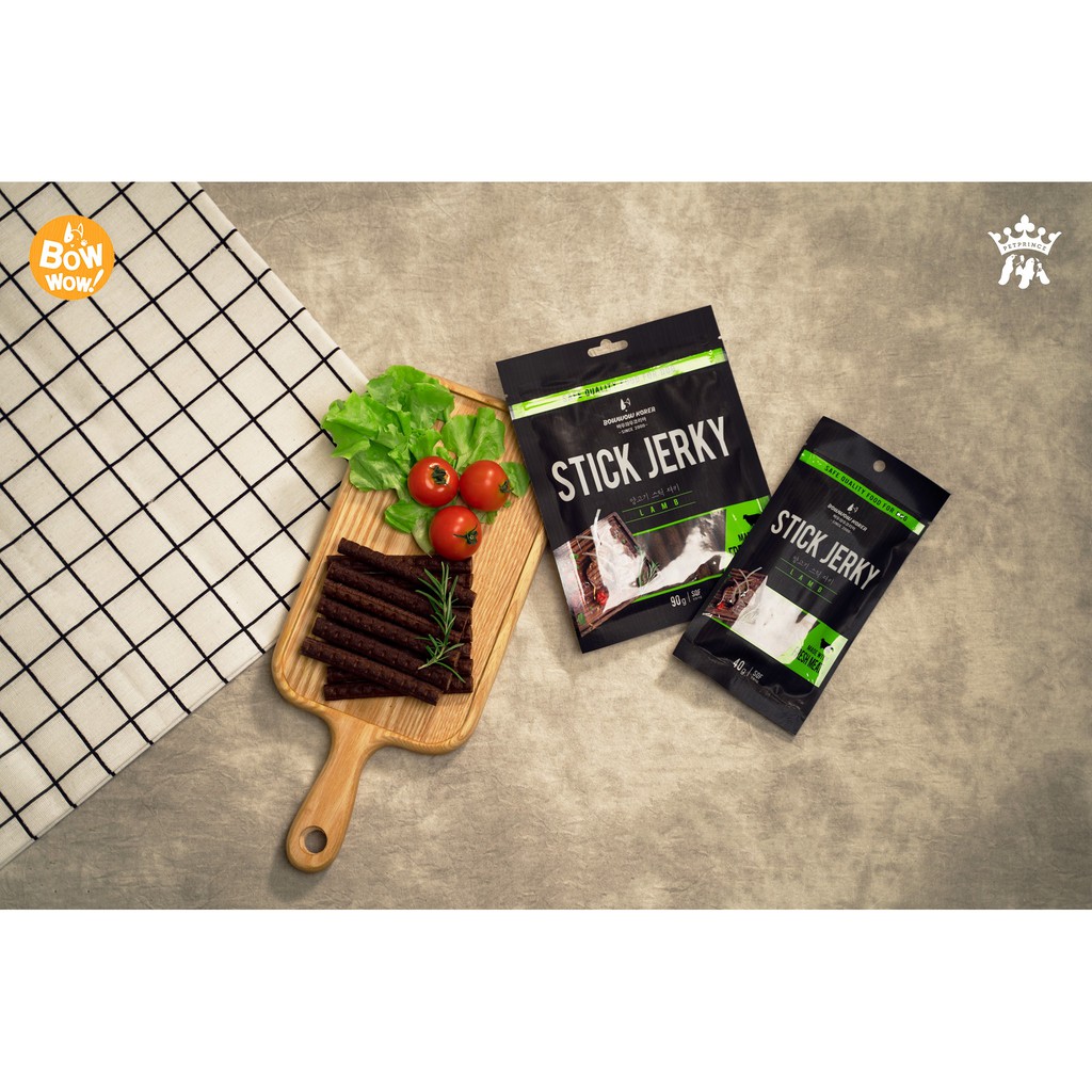 Bánh thưởng thịt que Stick Jerky BowWow cho chó mềm dẻo thơm sạch răng 90g - Bivido