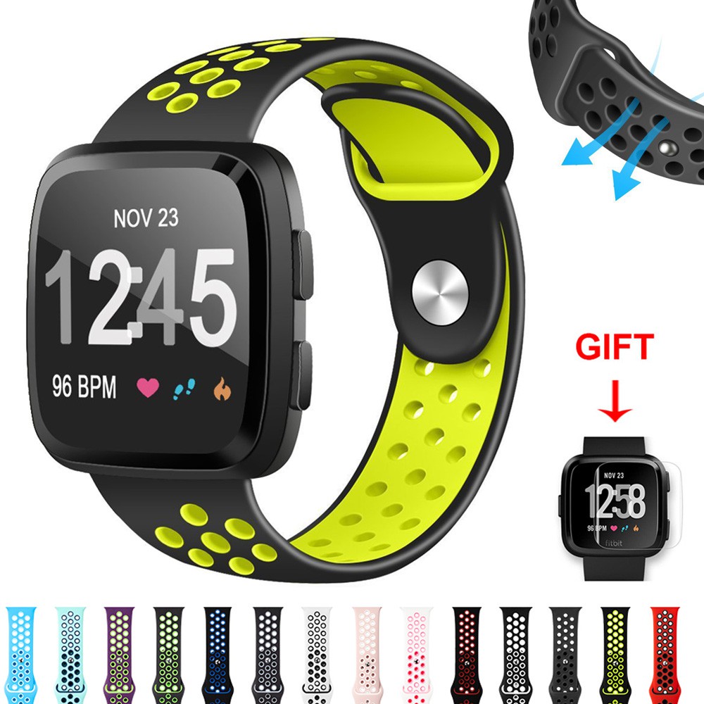 Dây Đeo Thay Thế Chất Liệu Silicon Màu Trơn Cho Fitbit Versa / Versa 2 / Versa Lite