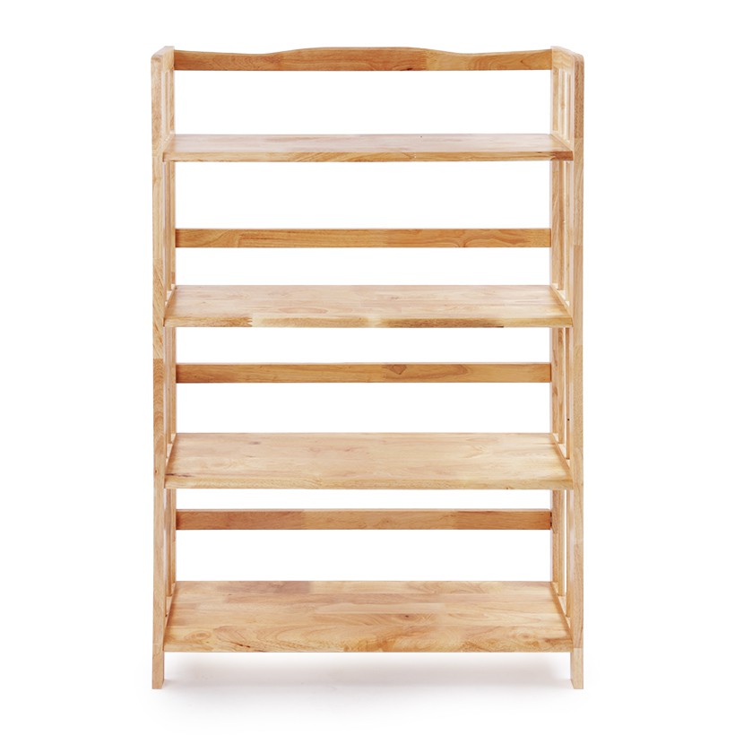 Kệ sách 4 tầng 80cm SEADECOR bằng gỗ cao su chống mối mọt bền chắc đa năng phù hợp mới mọi không gian trong gia đình