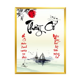 Tranh in chữ thư pháp - Qùa tặng tri ân thầy cô - Thầy Cô TTC03 - kích thước 20x30cm