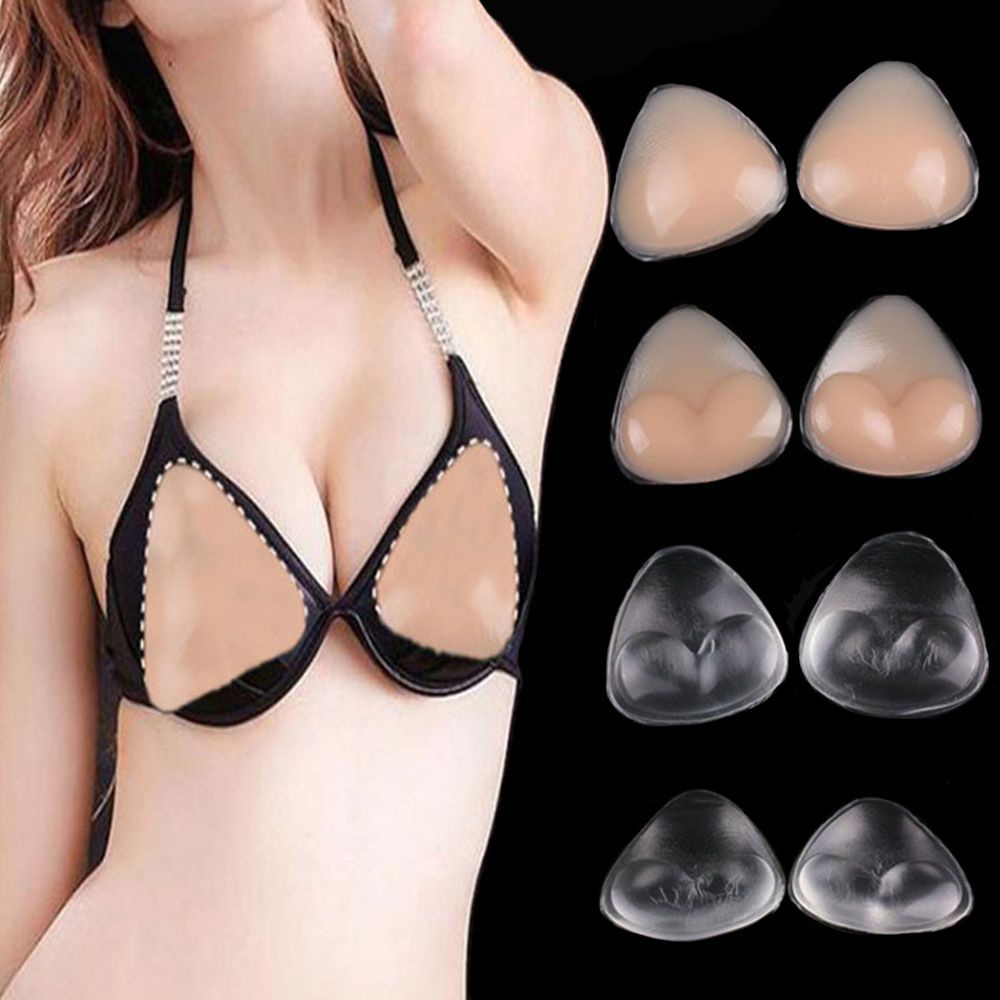 1 Cặp miếng đệm ngực tam giác bằng silicon 2 màu chất lượng cao cho nữ