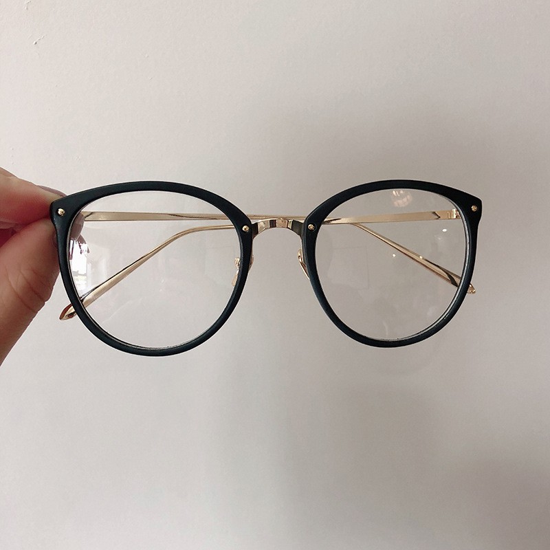 Gọng kính giả cận nữ T509 mắt kính tròn càng kim loại nhiều màu hot trend