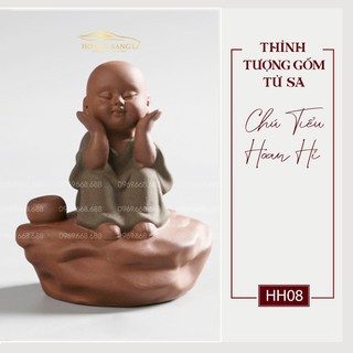 Tượng Phật Mộc Tâm An, Tượng Chú Tiểu Trang Trí Taplo Ô Tô, Phong Thủy Bình An May Mắn, Tặng Tinh Dầu Thơm Xe Cao Cấp