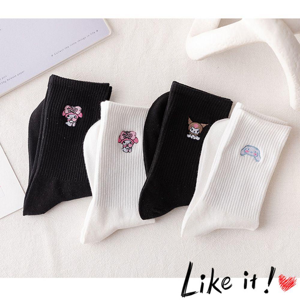 Đôi Vớ Cotton HọA TiếT Thêu HìNh Dễ Thương ThờI Trang Cho Nữ