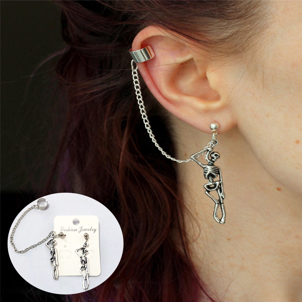 FUTURE 1 pair Skeleton Gothic Drop Earring Rock Punk Skull Earrings