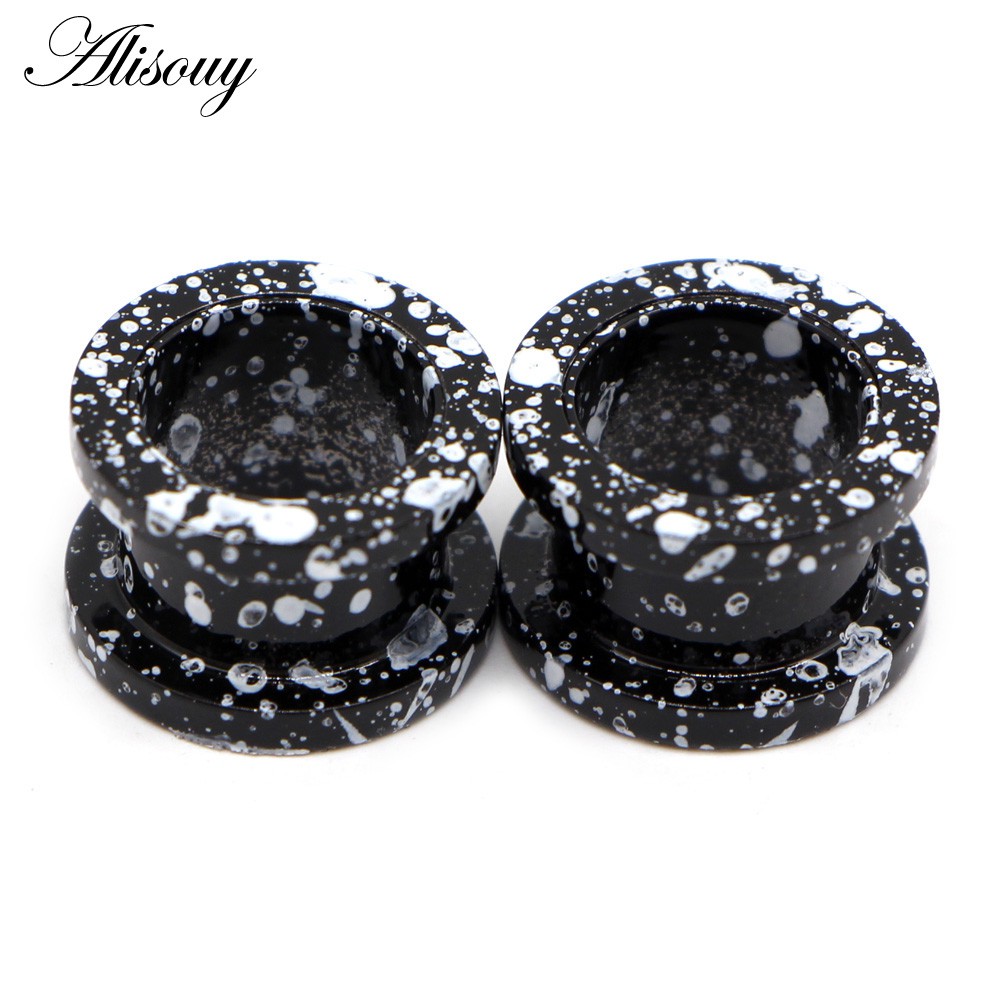 Alisouy Set 2 Khuyên Nong Tai Bằng Thép Không Gỉ 2-16mm Cá Tính