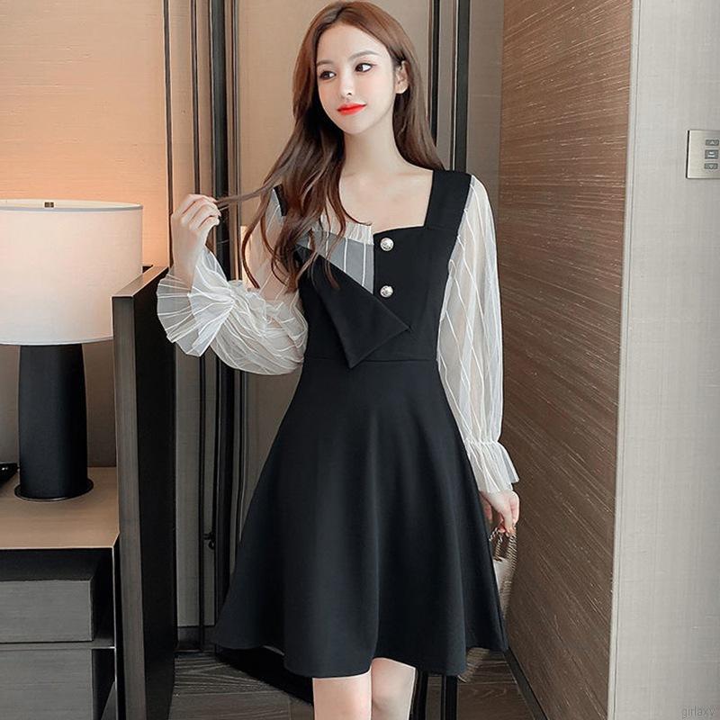 Đầm phong cách retro Hàn Quốc thanh lịch cho nữ