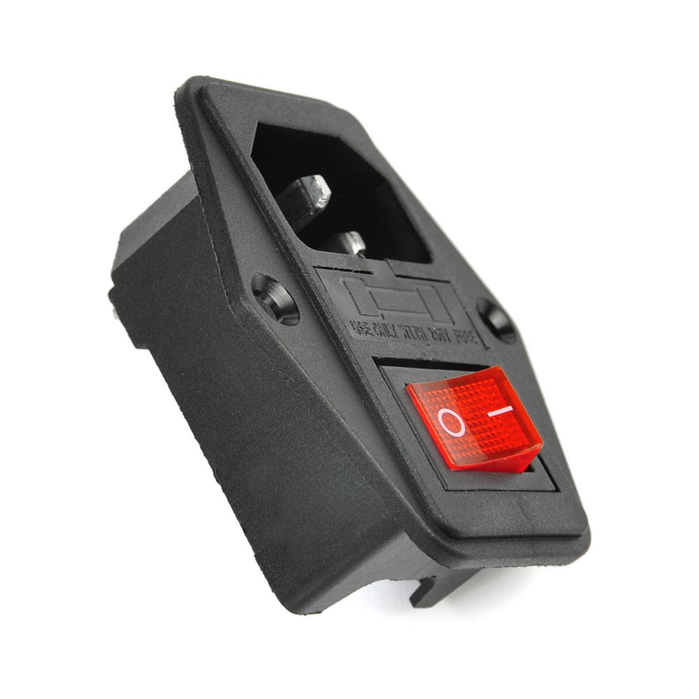 Cổng nguồn cắm đực với công tắc cầu chì/ 3 Pin IEC320 C14 AC/ điện 10A 250V