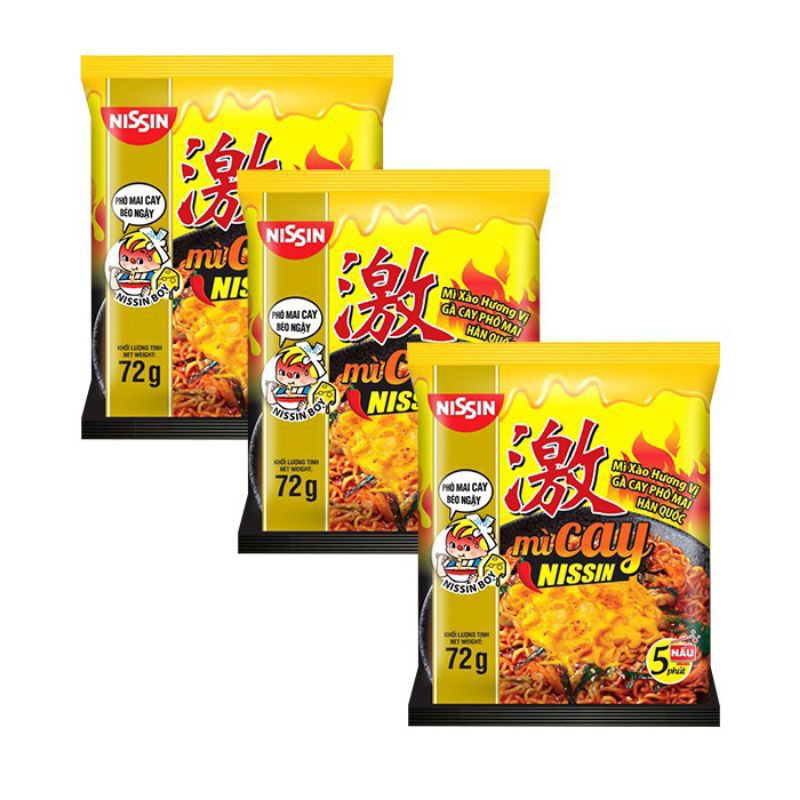 Lốc 5 Gói Mì Xào Gà Cay Phô Mai Hàn Quốc Nissin