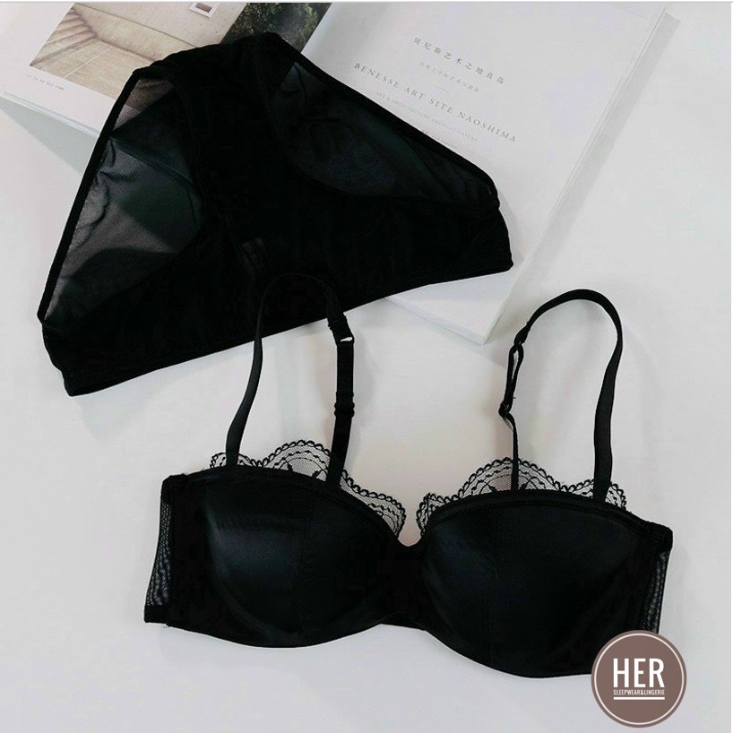 Bộ Đồ Lót Nữ Satin Đệm Mỏng Có Gọng Cao Cấp - Bộ Nội Y Quyến Rũ - Her Sleepwear | BigBuy360 - bigbuy360.vn