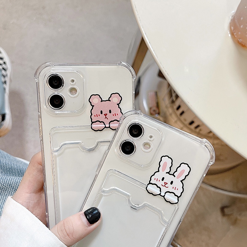 Ốp lưng iphone trong túi đựng thẻ ảnh thỏ ngộ nghĩnh 6/6s/6plus/6splus/7/7plus/8/8plus/xs/11/12/13/14/pro/max/plus/proma