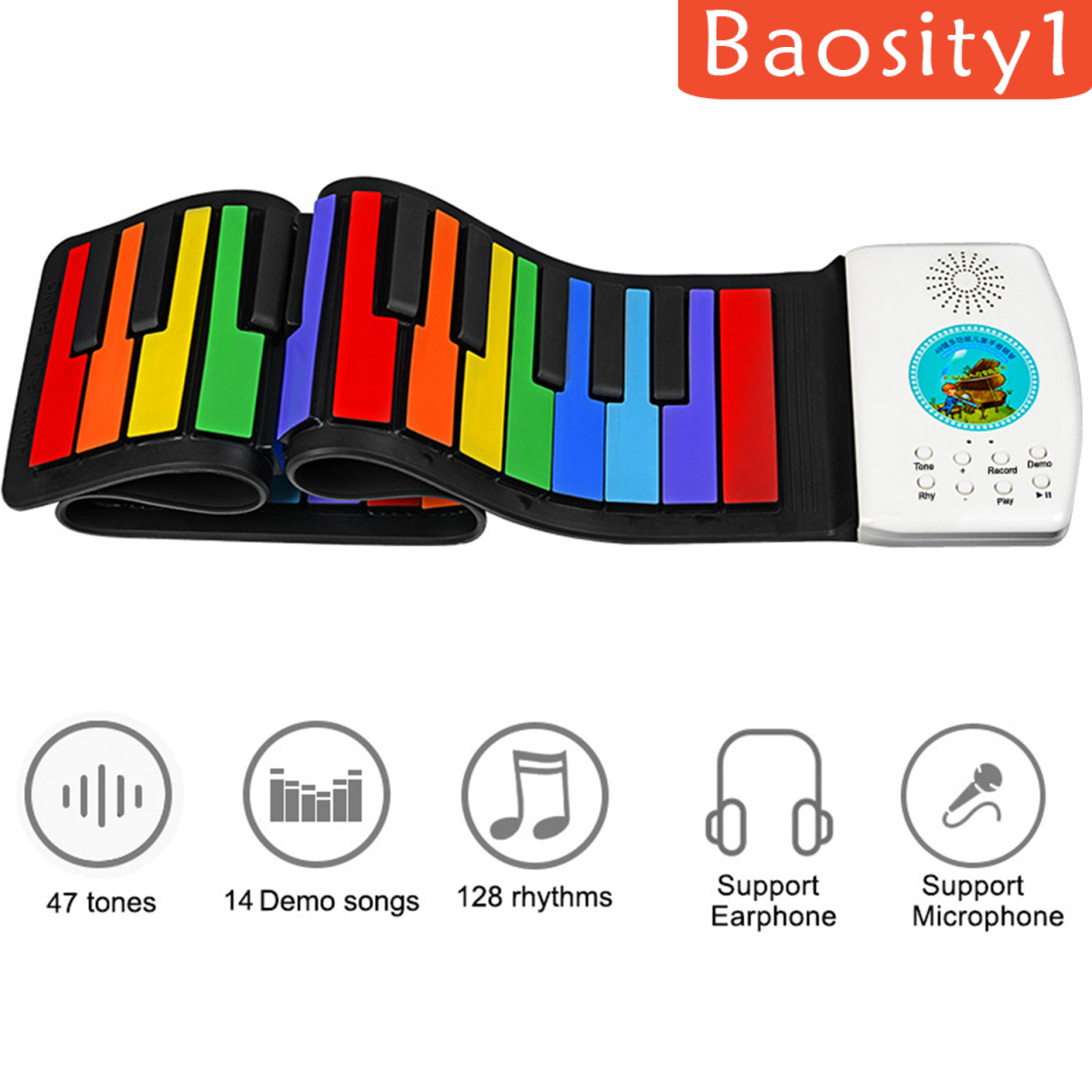 [BAOSITY1]Roll Up Piano Electric Digital Roll Up Keyboard Piano Gifts