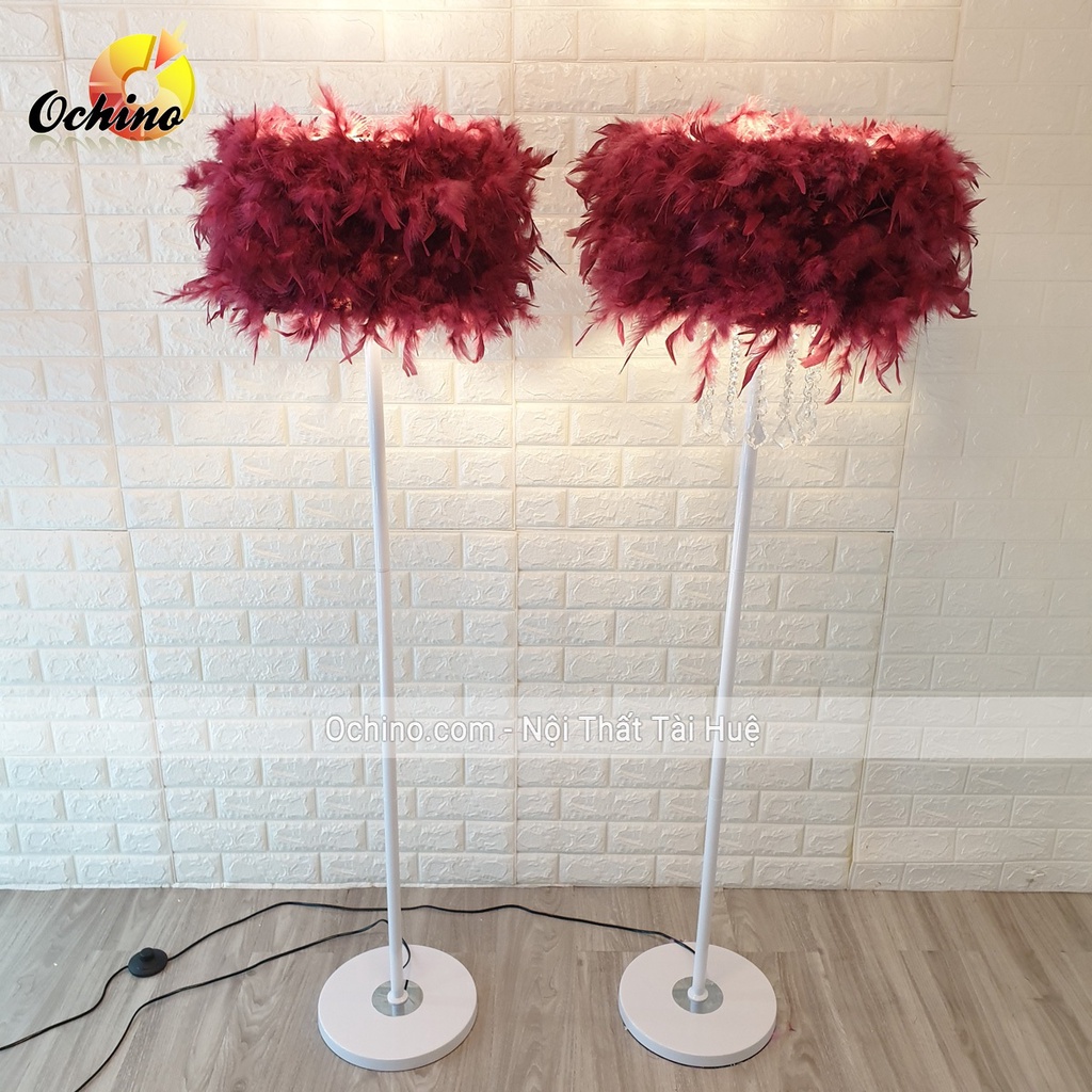 Đèn Ngủ Lông Vũ Cây Cao Sang Chảnh 1M48 Dùng Chụp Hình Và Trang Trí (Hàng Có Sẵn)