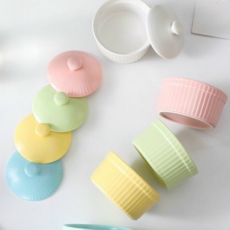 Bát chén sứ tròn Ramenkin làm bánh caramen plan sữa chua cho bé ăn dặm