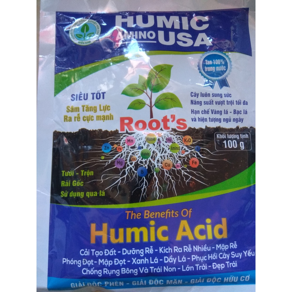 Humic Amino USA sâm tăng lực , ra rễ cực mạnh - gói 100 gram