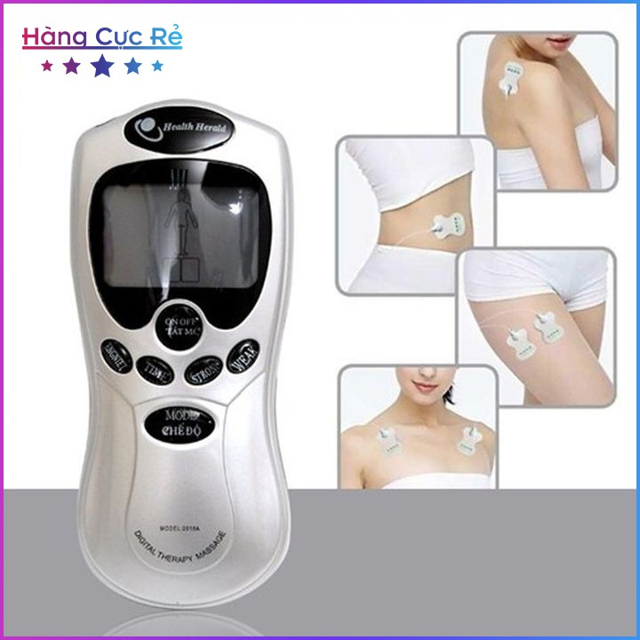 Máy massage trị liệu 4 miếng dán, xung điện vật lý mát xa lưng tay chân bụng - Shop Hàng Cực Rẻ