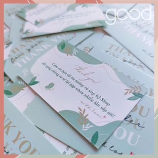SET 100 Card/Thẻ Cảm ơn Thankyou xanh mint dịu nhẹ