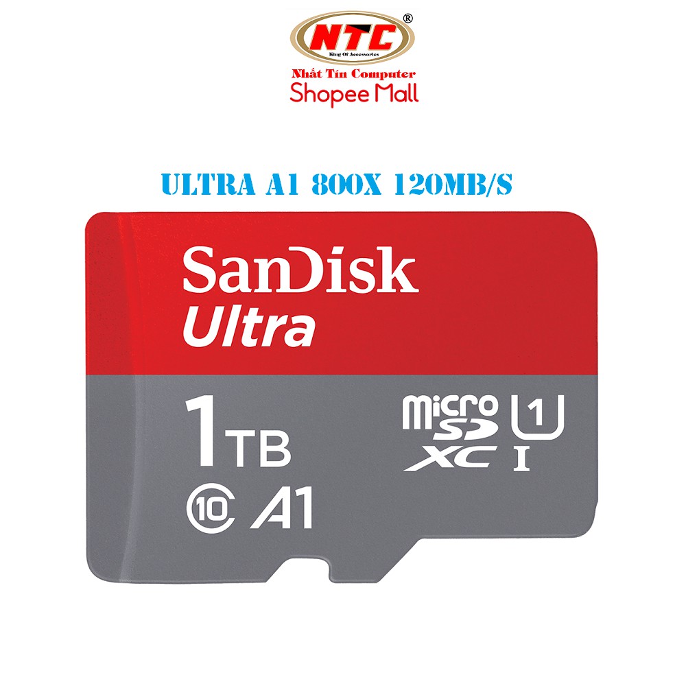 Thẻ nhớ MicroSDXC SanDisk Ultra A1 1TB 800x U1 120MB/s - Không Adapter (Xám) - New Model