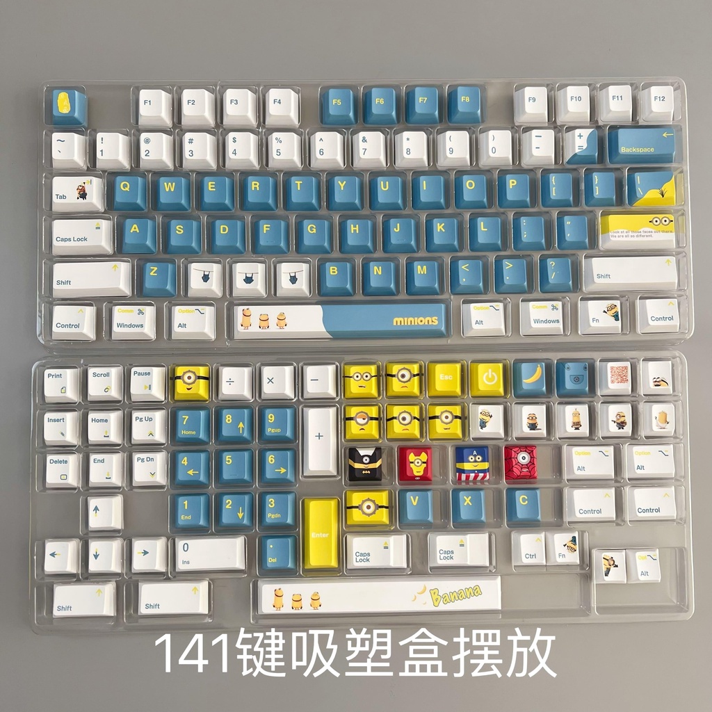 Bộ keycap Cherry Minions vui nhộn nhựa PBT cao cấp 141 phím dày 1,2mm - Kicap