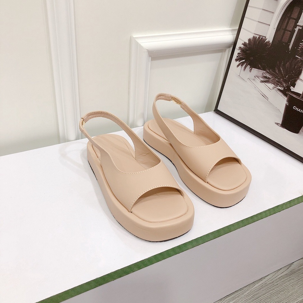 Sandal nữ 2p đế bọc quai hậu thun chất da xịn đẹp mang cực êm lên 1 size - Chị Chảnh Store