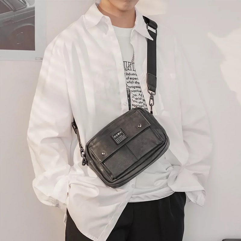 Túi Xách Da Đeo Chéo Nam Thời Trang OUMU Da Chống Nước Trầy Cao Cấp