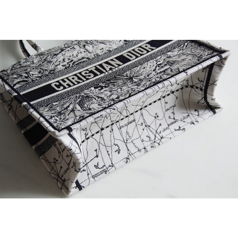 Túi xách cao cấp có 2 size in hoạ tiết thương hiệu Dior CD Book Tote Oblique hàng vip