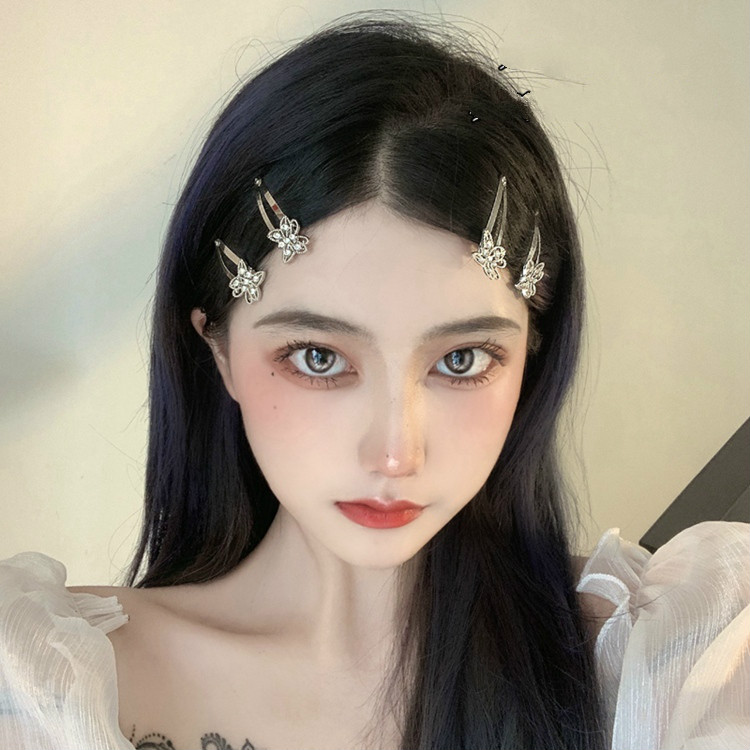 Kẹp tóc thời trang hình nơ đính đá nhân tạo đáng yêu cho phái nữ