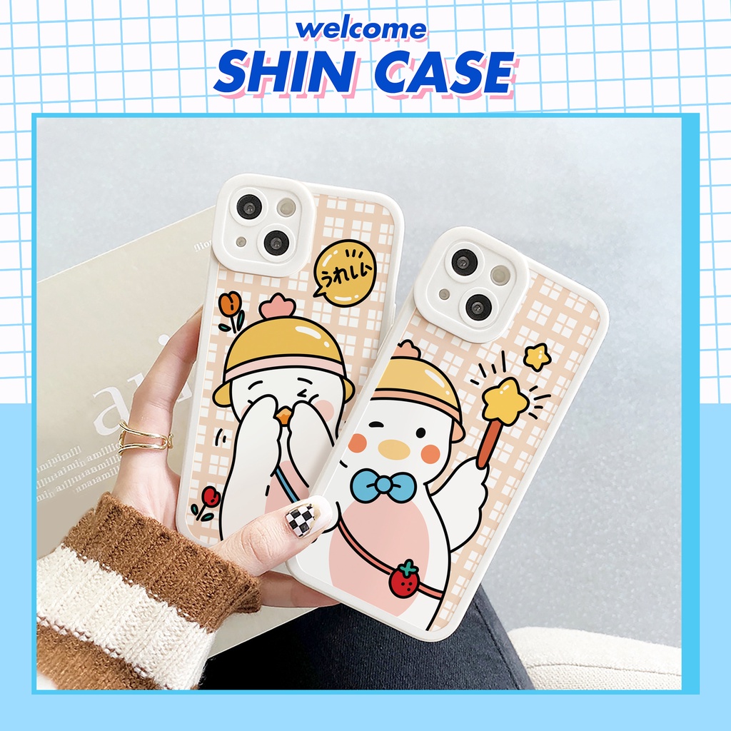 Ốp lưng iphone Vịt đáng yêu bóng cạnh vuông 6/6plus/6s/6splus/7/7plus/8/8plus/x/xs/11/12/13/14/pro/max/promax/plus