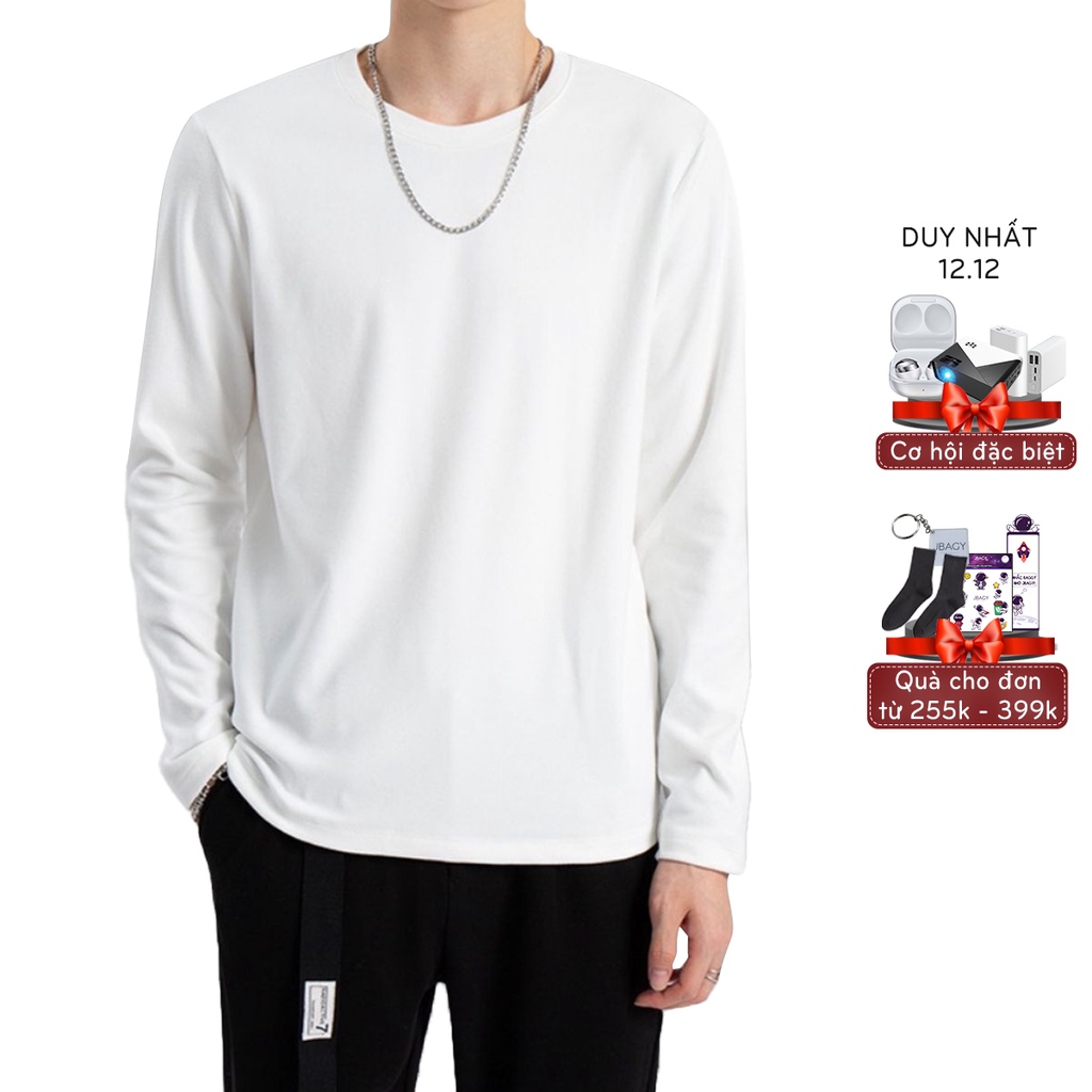 Áo thun giữ nhiệt nam dài tay form rộng trắng đen thời trang JBAGY - JBT02