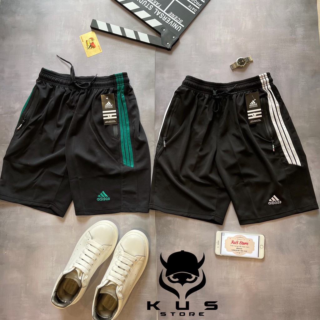 Quần Đùi Thể Thao Nam Gym Runing 3 sọc thun lạnh mềm mại mẫu mới 2021 | BigBuy360 - bigbuy360.vn