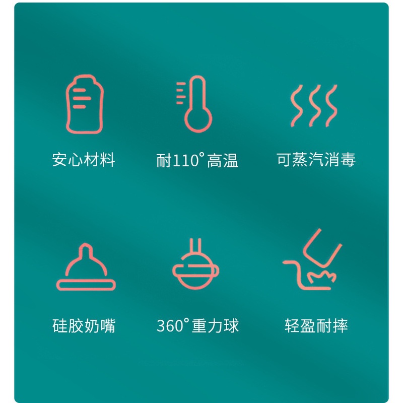 Bình Uống Nước Bằng Nhựa PP Đường Kính Rộng Có Tay Cầm GYLMY460 Cho Bé Sơ Sinh