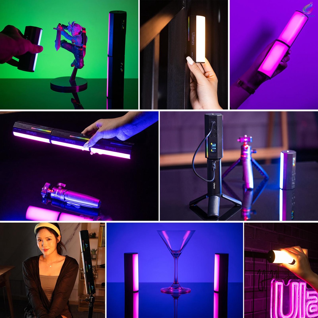 Đèn Led Rgb Từ Tính Ulanzi 2500k-9000k 20 Hiệu Ứng Cri95 + Tích Hợp Pin Có Thể Điều Chỉnh Màn Hình Lcd