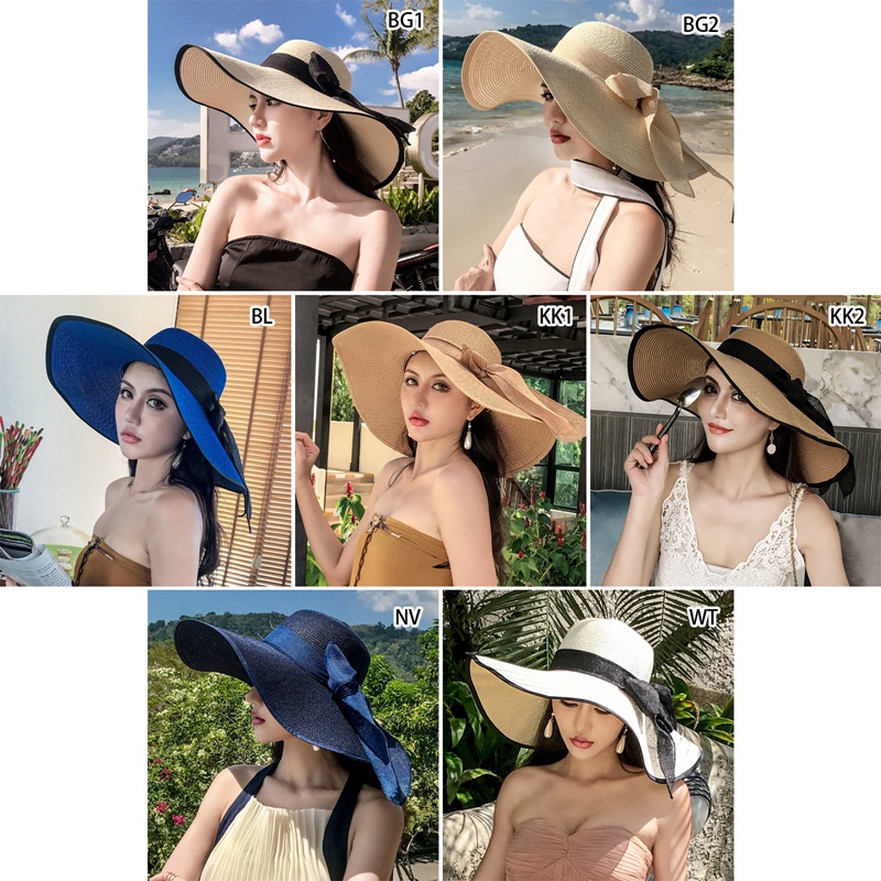 Nón Cối Rộng Vành Thời Trang Đi Biển Mùa Hè Cho Nữ