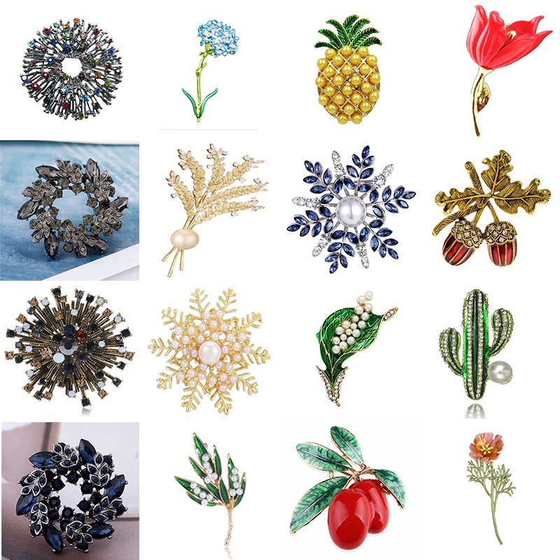 Ghim Cài Áo Hình Hoa Quả Đính Đá Tinh Xảo Thời Trang Cao Cấp Cho Nữ
