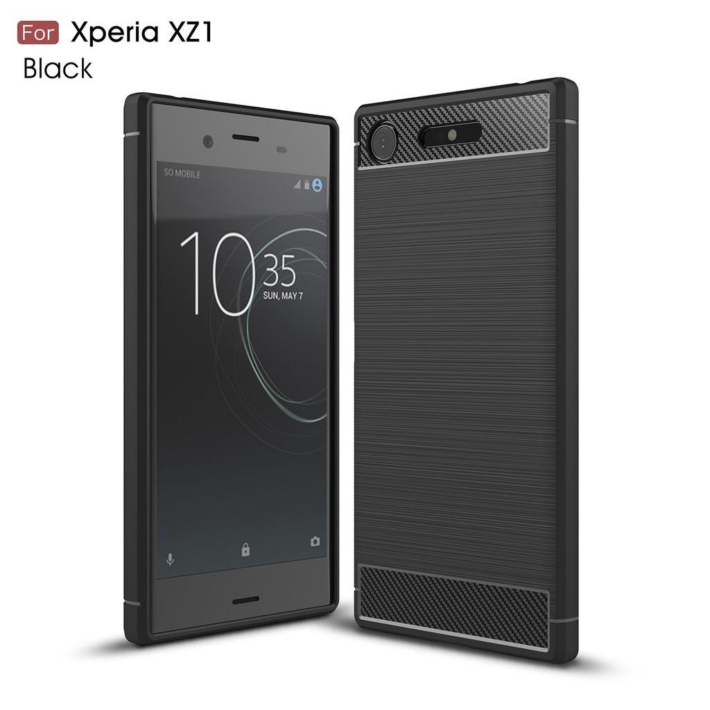 For Sony Xperia XZ1 Case Carbon Fiber Anti-Knock Phone Cover Soft Silicon Shockproof Phone Case For Sony XZ1 TPU Anti fall Cover
